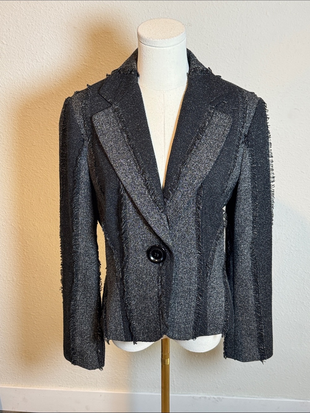 Lena Gabrielle Vintage Textured Single-Button Blazer size 8